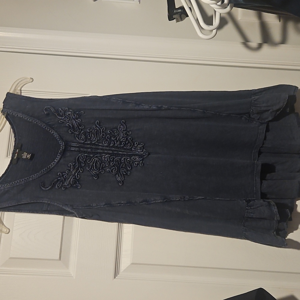 Style & Co. Blue Embroidered Tunic